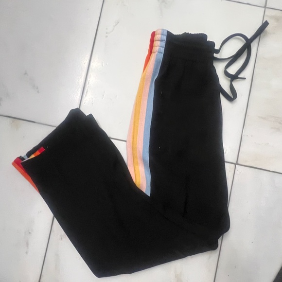 REVOLVE WOMEN’S LESLIE STRIPE RAINBOW TRACK PANTS, SIZE EU 38/ US 6, BLACK - Picture 6 of 14